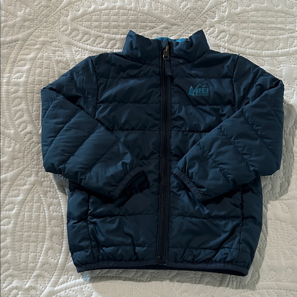 REI Kids Navy Blue Down Puffer Jacket Sz: 3T